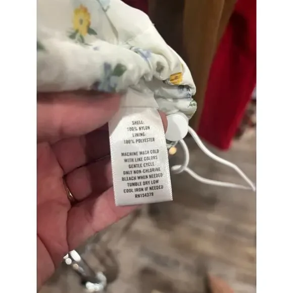 Aeropostale Floral Colorblock windbreaker L Cropped Drawstring soft romantic y2k - Picture 8 of 8